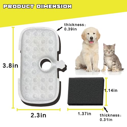 24Packs Cat Water Fountain Filter Replacement Compatible with PETLIBRO
