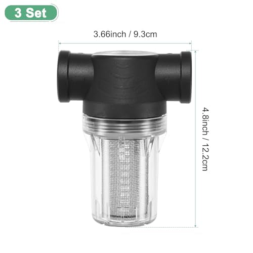 3 Pack Water Pump Strainer with 20 Mesh Stainless Steel Filter Screen