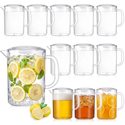 Tessco 12 Pcs Plastic Pitchers 60 Oz Clear Water Beer Jug Large (12 Count)