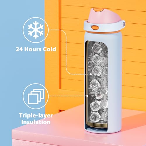 32 oz Insulated Water Bottle with Straw