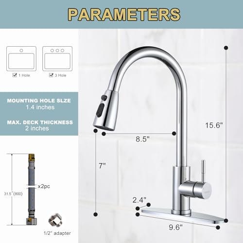 Chrome Kitchen Faucet with Sprayer