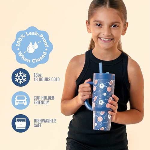 Oasis 18oz Insulated Stainless Steel Kids Tumbler with Straw