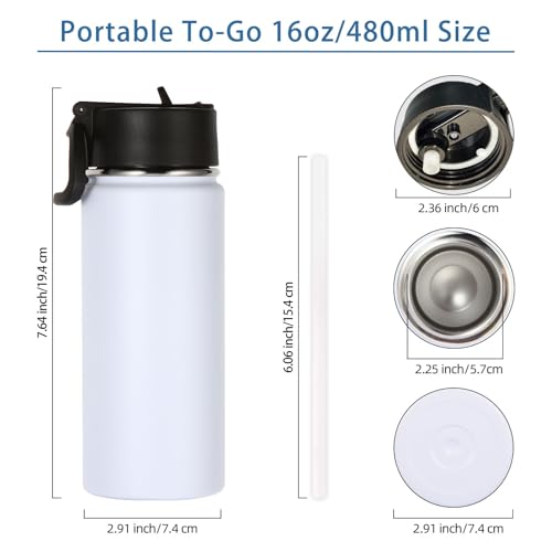16 OZ Kids Water Bottle Bulk 8 Pack (8 Count)