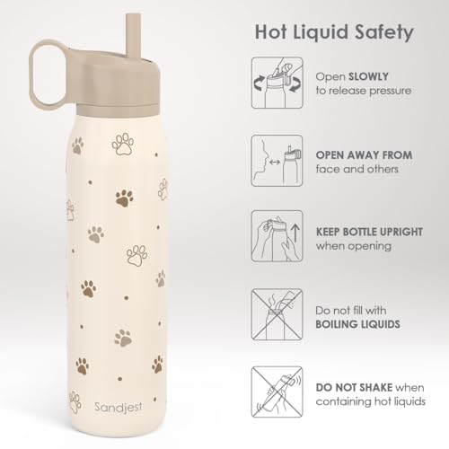 Dog Stainless Steel Water Bottle with Twist Lid 20oz