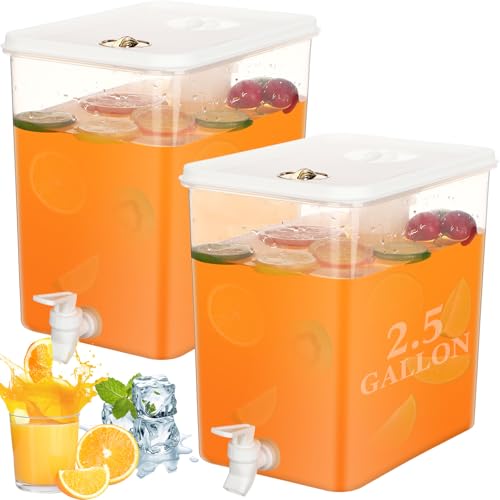 2 Pack Drink Dispenser for Fridge with Spigot (2 Count)
