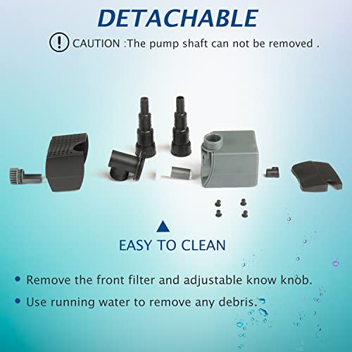 HSUP-1400F) Submersible Water Pump With Fountain Jets - Pond Pump - Submersible Pump - Water Fountain Pump - Aquarium Pump