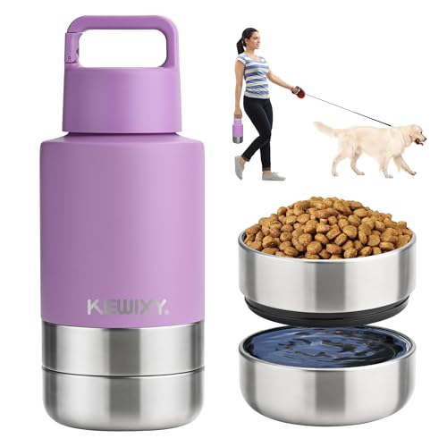 Insulated Dog Travel Water Bottle with Detachable Bowls