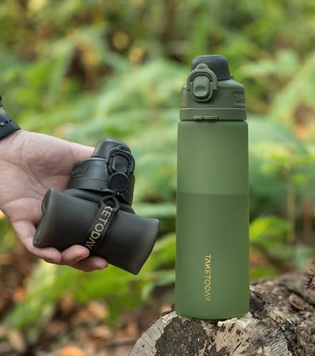 Collapsible Water Bottles with Straw for Travel (2 Count)