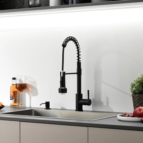 Led Black Kitchen Faucet with Soap Dispenser