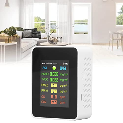 Multifunction Air Quality Tester Color Screen Indoor Pollution Sensor Formaldehyde and PM2.5 Detector for Home Office