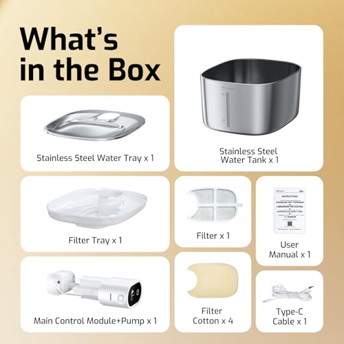 Wireless Cat Water Fountain Stainless Steel