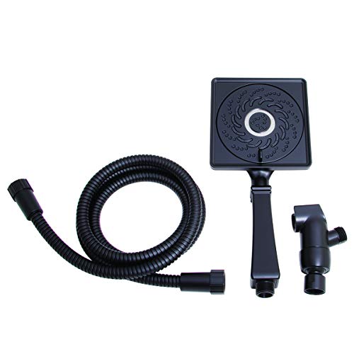 VS-5002-MB-E2 Rainier Exhilaration High Pressure Hand Held Shower Head, 2 GPM, Matte Black
