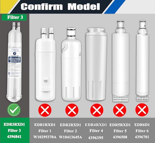 FILTER3 4396841 Refrigerator Water Filter Replacement Compatible with 4396841 4396710 EDR3RXD1 EDR3RXD1B Filter 3 P1WB2 P2RFWG2