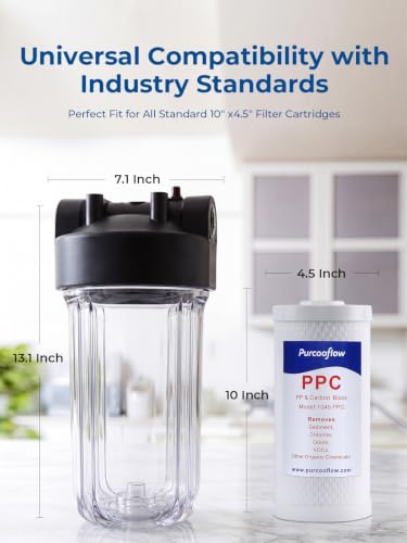 10" x 4.5" Clear Whole House Water Filter Housing