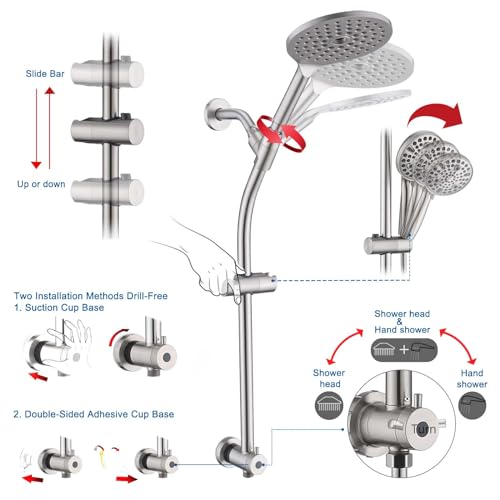 High Pressure Shower Head with Handheld Shower