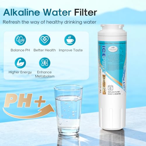 Alkaline UKF8001 Refrigerator Water Filter Replacement for Whirlpool EDR4RXD1 (3 Count)