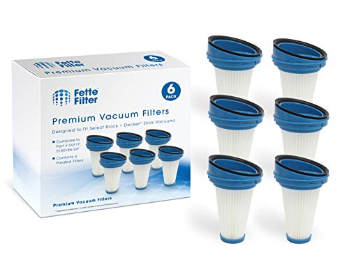 6 Pack Replacement Vacuum Dust Bin Filters for Black and Decker SVF11 Fits 2 (11 Count)