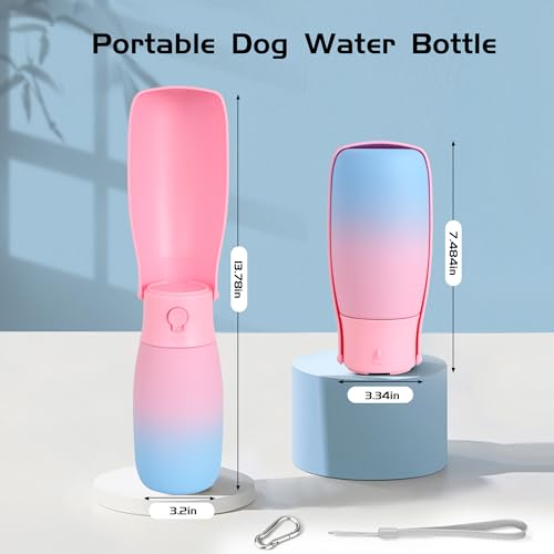 Portable Dog Water Bottle 19oz Pink