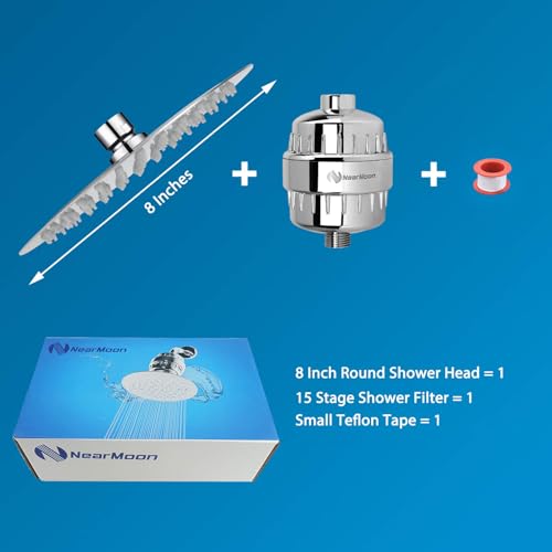 Shower Head and 15 Stage Shower Filter Combo