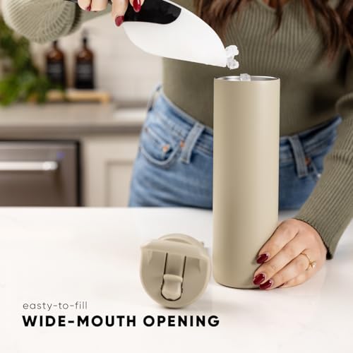 Insulated Water Bottle with Manual Straw