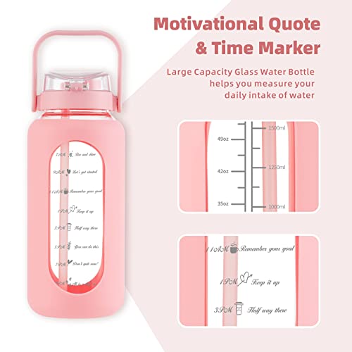 74oz Glass Water Bottle with 2