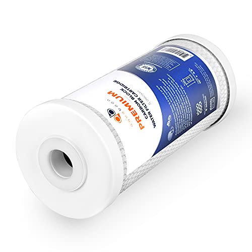 5 Micron 10 x 4.5 Premium Carbon Filter Cartridge Whole House CTO Block Water Filter Replacement Compatible with FXHTC (12 Count)