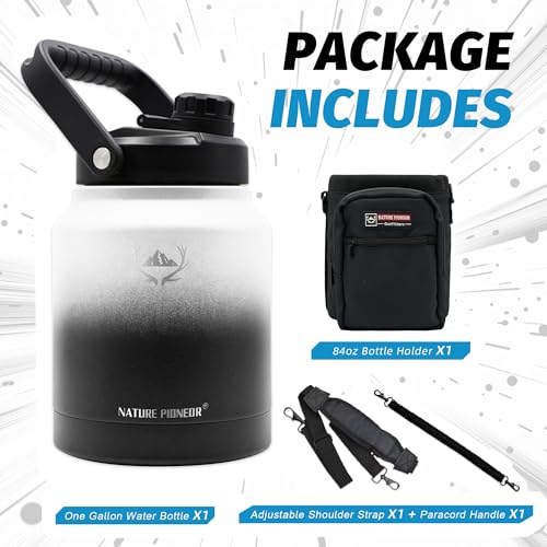84 oz Insulated Water Bottle Jug with Carrier Bag