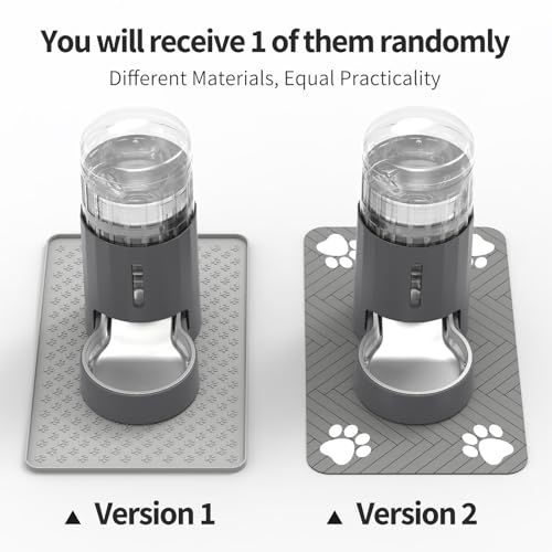 Cat Water Dispenser with Placemat and Stainless Steel Bowl