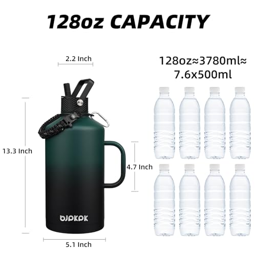 128oz Insulated Water Bottle with Straw Lid