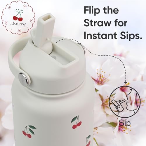 32 oz Insulated Water Bottle with Straw