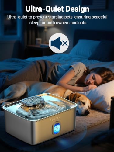 4 Gal 15L Stainless Steel Dog Water Fountain for Large Dogs