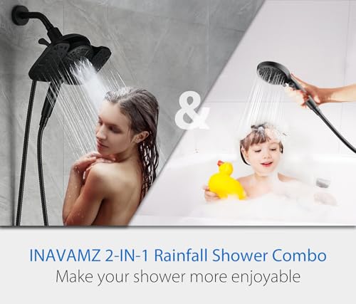 Rain Shower Head with Filtered Handheld Spray Combo Black 2.5 GPM (2 Count)