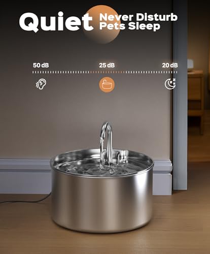 Cat Water Fountain Stainless Steel + 8 filters + 8 Sponges