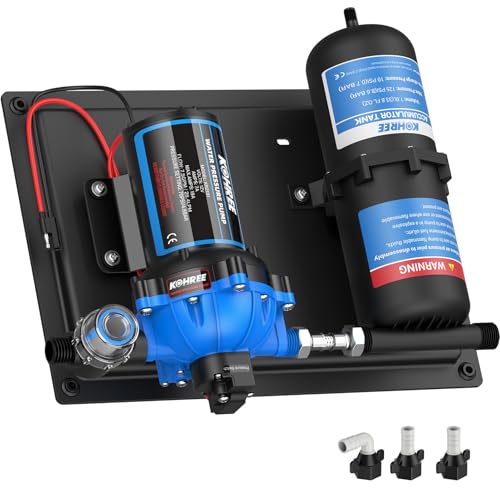 RV Water Pump 12V DC 7.5GPM 70PSI and 1L 125PSI Pre