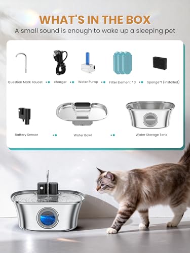 Cat Water Fountain Stainless Steel Cat Fountains for Drinking