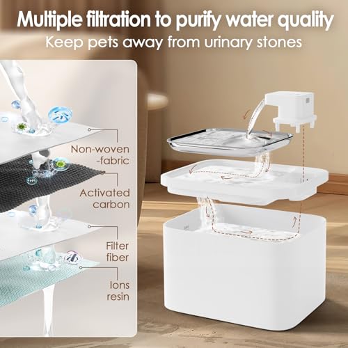 Cat Water Fountain with Stainless Steel Tray (11 Count)