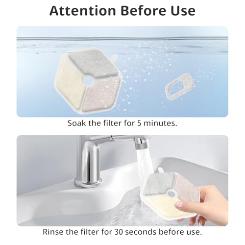Cat Water Fountain Filter Pet Drinking Fountain Filter & Sponges for 152oz (18 Count)