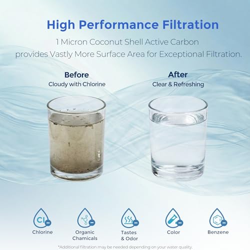 1 Micron 10" x 2.5" Whole House CTO Carbon Water Filter (6 Count)