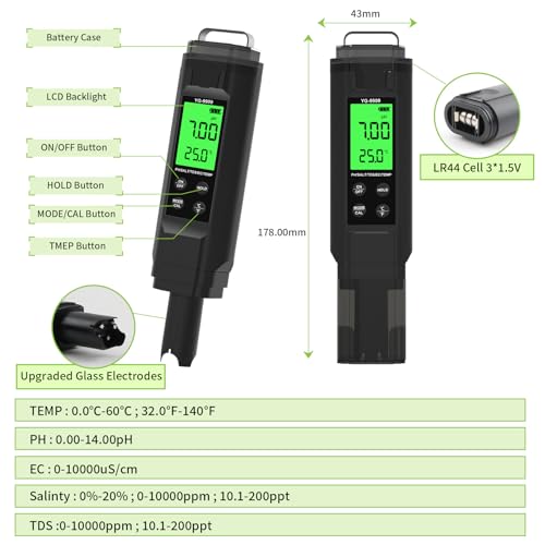 PH Meter 5 in 1TDS Meter