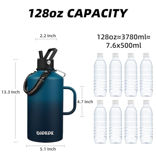 128oz Insulated Water Bottle with Straw Lid