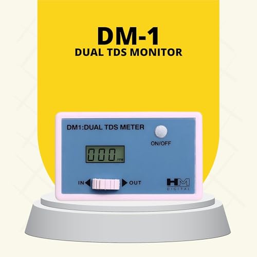 DM-1 In-Line Dual TDS Monitor, 0-9990 ppm Range, +/- 2% Readout Accuracy,Blue & White