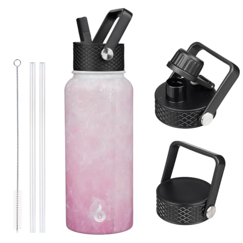 32oz Insulated Water Bottle with Straw Lid