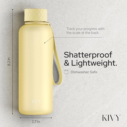 Slim Water Bottle 22oz [Lightweight & Shatterproof] Leak Proof Bottle for Women & Men