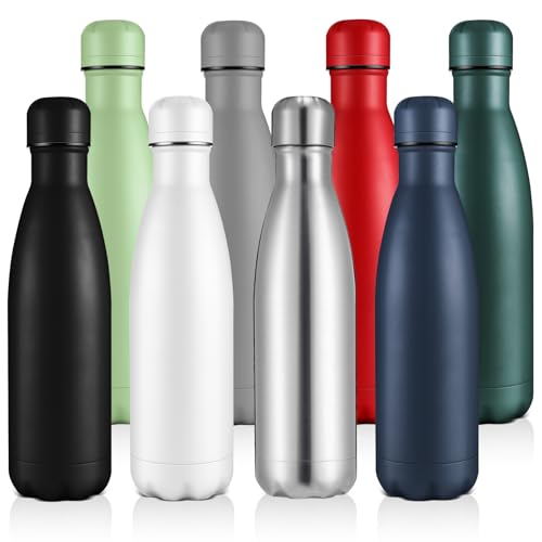 17oz Stainless Steel Water Bottles Bulk (8 Count)