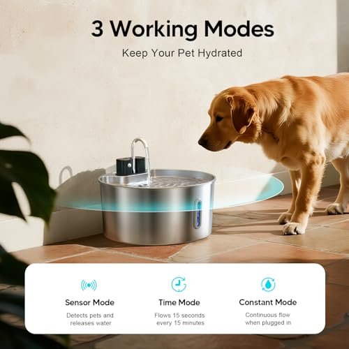 7L Wireless Dog Water Fountain with 6 Filters (2.4 Pound)