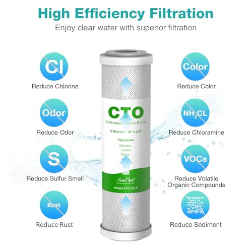 5 Micron 10" x 2.5" Whole House CTO Carbon Sediment Water Filter