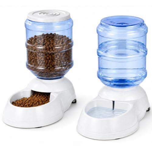 Automatic Dog Feeder and Water Dispenser Set for Large Dogs
