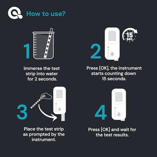 AquaDoc Eagle Ray Digital Water Test Kit for Pool & Spa with 30 Test Strips (30 Count)