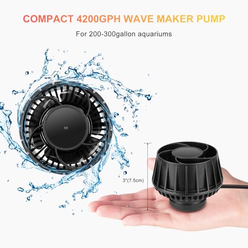 4200GPH Aquarium Wavemaker Pump With Controller 30W DC24V Powerhead with Magnetic Mounting