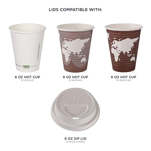 Eco Products Compostable Molded Fiber Coffee Cup Lids (1000 Count)